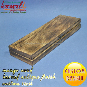 Caja de Madera Rústica con Acabado Quemado, Cajas de Madera Pequeñas Personalizadas al por Mayor - Product Image 2