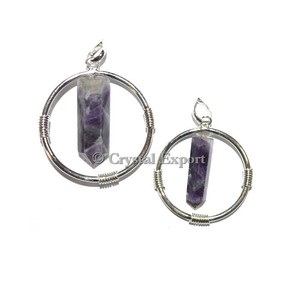 Colgante de ala de punto de amatista, compra de colgantes curativos de cristal, Exportación - Product Image 1