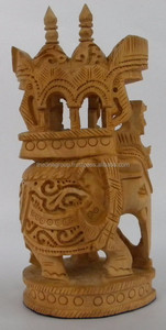 Estatua de elefante tallada en madera-502 - Product Image 2