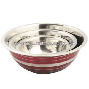 <b>Mixing</b> <b>Bowl</b> Premium Nesting <b>Bowls</b> Stainless Steel <b>Mixing</b> <b>Bowls</b> <b>Set</b> Desi Stainless Steel Colored Stripe Deep - Product Image 3