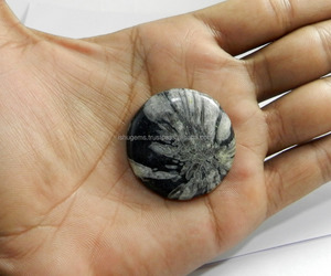 หินโมราดอกเบญจมาศธรรมชาติ38มม. กลม Cabochon 91.75 Cts อัญมณีหลวมสำหรับทำเครื่องประดับ - Product Image 3