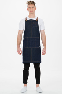 Babero de cocina de algodón barato al por mayor delantal de mezclilla de manga larga para uso en cocina y guarida - Product Image 5