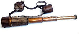 Télescope nautique antique Spyglass en laiton massif avec sac en cuir - Product Image 2