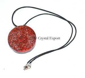 Pendentifs en disque d'orgone de jaspe rouge - Product Image 1