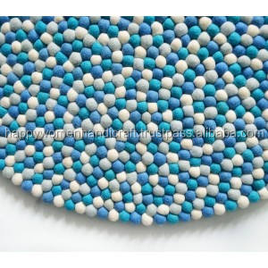 Tapis fait main de boule de feutre du Népal/idée unique de cadeau promotionnel et d'affaires de tapis - Product Image 4