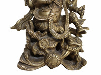 Sculpture de seigneur Ganesha en laiton doré indien fait à la main de qualité supérieure, Statue, décoration de la maison, articles cadeaux SMG-88