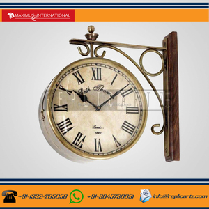 Decorative Brass Double Side Station Metal <b>Wall</b> <b>Clock</b> Decorative for <b>Kitchen</b> Bedroom Living Room Home Office - Product Image 5