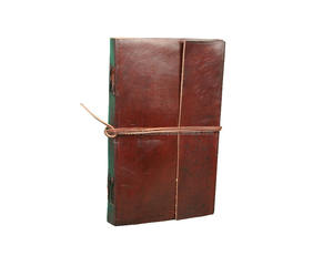 Journal en cuir véritable uni classique simple Papiers artisanaux en coton vierge A5 Couverture souple Enveloppant Journal Fournitures scolaires pour cadeaux - Product Image 1