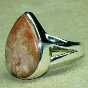 แหวนพลอยแจสเปอร์แค็บลูกแพร์925เงินแท้พร้อมแหวนแฟชั่นชุบเงินสำหรับเป็นของขวัญแต่งงานครบรอบหรืองานเลี้ยง - Product Image 2