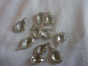 Vente en gros de connecteurs en forme de poire en améthyste verte pour pendentifs ou colliers à breloques de fête - Product Image 3