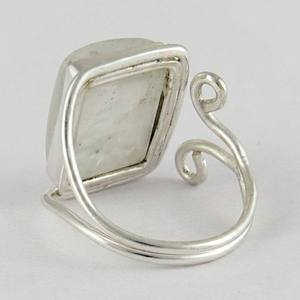 Joli Look !! Bagues en argent Sterling 925 pierre de lune arc-en-ciel, bijoux en argent 925 - Product Image 3