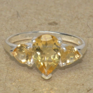 Anillo de plata esterlina citrino con diseños de diamantes, joyería fina, elegante anillo de diamantes con perlas de plata - Product Image 1