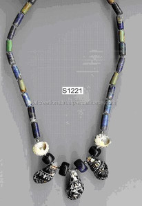 Collar de plata y piedra preciosa de moda con piedra principal de perla para mujeres y niñas para ocasiones de boda en línea - Product Image 2