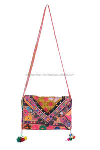 Bolso de Mano Tipo Clutch de Yute con Bordado de Moda, Bolso Tote Boho Banjara de Alta Calidad y Duradero para Mujeres y Niñas - Product Image 4