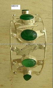 Joyería personalizada pulseras de piedra verde,.925 pulseras de piedra múltiple de plata esterlina, pulseras de piedra de poder - Product Image 2