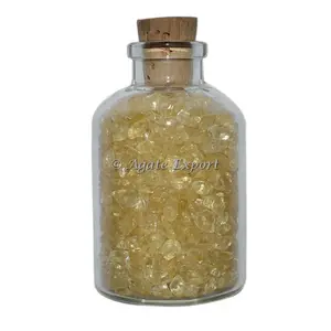 Citrine Stone Chips Mini Bottle : Supplier Gemstone Bottle