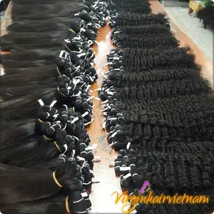 Harga Grosir Rambut Virgin Vietnam Longgar Keriting dan Rambut Lurus, 100 Persen Rambut Manusia Tenun