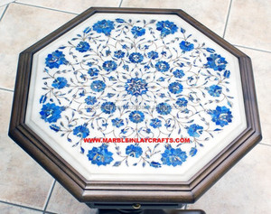 <b>White</b> Marble Inlay <b>Coffee</b> <b>Table</b> Top - Product Image 1