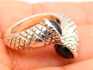 Anillo de compromiso de boda clásico de Plata de Ley 925 para mujer, bonita piedra preciosa de ónix negro, certificado CMA para fiestas, aniversarios - Product Image 2