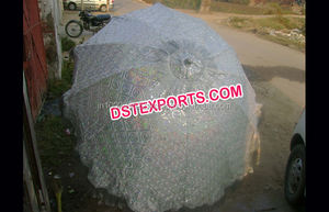 Sombrillas Bordadas para Decoración de Escenarios Mehandi, Sombrillas Indias de Terciopelo Rojo, Sombrillas para Decoración de Escenarios Mehndi - Product Image 3