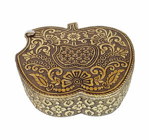 แอปเปิ้ลตกแต่งรูปแฮนด์เมด Meenakari กล่องช็อกโกแลต | กล่องผลไม้แห้ง | กล่องตกแต่งที่ดีที่สุดในราคาที่ดี - Product Image 5