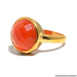 แหวนพลอยคาร์เนเลี่ยนเงินสเตอริง925แหวนแฟชั่น Vermeil - Product Image 1