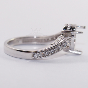 ออกแบบแหวนทุกขนาด CZ กึ่งติดตั้ง5X8มม. ลูกแพร์925เงินสเตอร์ลิง - Product Image 5