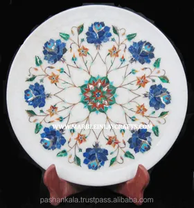 Marmor Inlay dekorative Platte, Blumen Design Marmor eingelegte Platten
