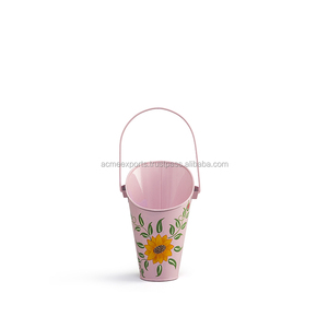 Bucket Design with Handle Planter Decorative Cheap Price Metal Hanging <b>Basket</b> Planters for Outdoor Garden - Product Image 4