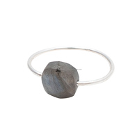Mini bague en argent sterling 925 avec pierre précieuse naturelle Labradorite diamant bijoux de mode cadeau son usine de vente en gros certifiée IGI