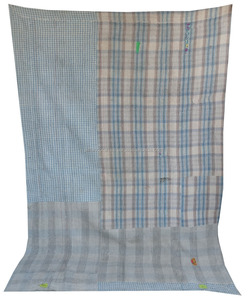 Couverture Kantha en coton indien Sari Patchwork Kantha Quilt Vintage Handmade - Product Image 3