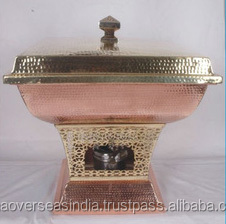 Rectangular Copper Chafing Dish With Brass Lid for Hotel Restaurant <b>Wedding</b> Party and Events - Product Image 3