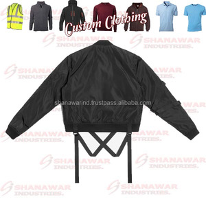 Chaqueta de vuelo de invierno para hombre hecha a medida Diseño de bombardero de patrón sólido Material de satén impermeable Precios al por mayor de Pakistán - Product Image 4