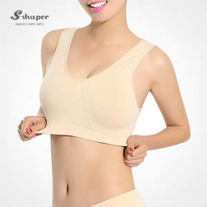 สปอร์ตบรา S-SHAPER สำหรับผู้หญิงไซส์ใหญ่พิเศษเซ็กซี่ชุดว่ายน้ำโยคะไร้สายถอดออกได้แผ่นสีทึบสำหรับผู้หญิงขนาดใหญ่พิเศษฤดูร้อน - Product Image 1