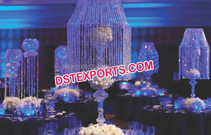 Lampe et bougeoirs en cristal de mariage de style moderne pièce maîtresse de table de mariage élégante - Product Image 4