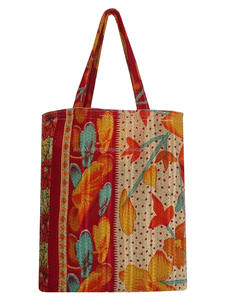 Wholesale <b>Gold</b> Supplier Vintage Cotton Sari Kantha Hand Tote <b>Bag</b> - Product Image 2