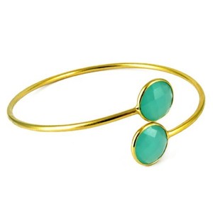 Brazaletes de Plata con Estilo Bohemio para Mujer, con Piedra de Calcedonia, Diseño de Joyería 2023 - Product Image 2