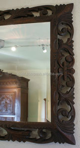 Cadres de miroir en bois, cadres en bois massif lourds, cadre de miroir en bois sculpté sur mesure, cadres de miroir en bois sculpté - Product Image 2