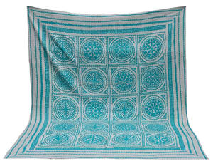 ผ้าปักลายขนาดควีนไซส์,ผ้าห่ม Kantha Applique - Product Image 1