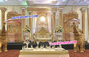 ชุดเวทีคริสตัลแต่งงานอินเดีย,เสาคริสตัลไฟเบอร์เวทีงานแต่งงานของชาวฮินดู - Product Image 4