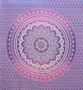 Colcha étnica de Mandala y Manta colgante de pared Ombre con decoración de Picnic de pared Queen estilo Hippie diseño Aubusson - Product Image 2