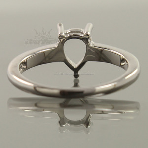 6x8mm en forme de poire solide 925 en argent Sterling semi-monture amour cadeau mariage et fête bague unisexe réglage n'importe quelle taille disponible - Product Image 4