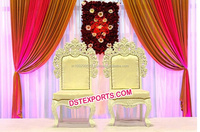 Ensemble de chaises Mandap sculptées à la main pour mariage indien, chaises de cérémonie de mariage hindou, style royal, ensemble de chaises de mariage indien, USA