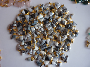 Dendríticas de piedras preciosas de ópalo dientes de tiburón diente forma colgantes de piedra - Product Image 3