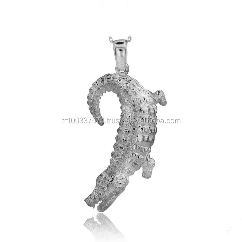 cadena 925 Sterling plata cristal circonita Nuevo cocodrilo decorativo remolque