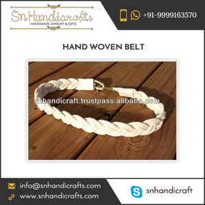 Elegante Cinturón de Algodón Blanco Tejido a Mano a Bajo Precio, Creaciones Hechas a Mano - Product Image 1