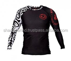 Venta al por mayor de alta calidad BJJ Rash Guard Ropa deportiva MMA de manga larga para niños y adultos Uso de temporada de verano - Product Image 4