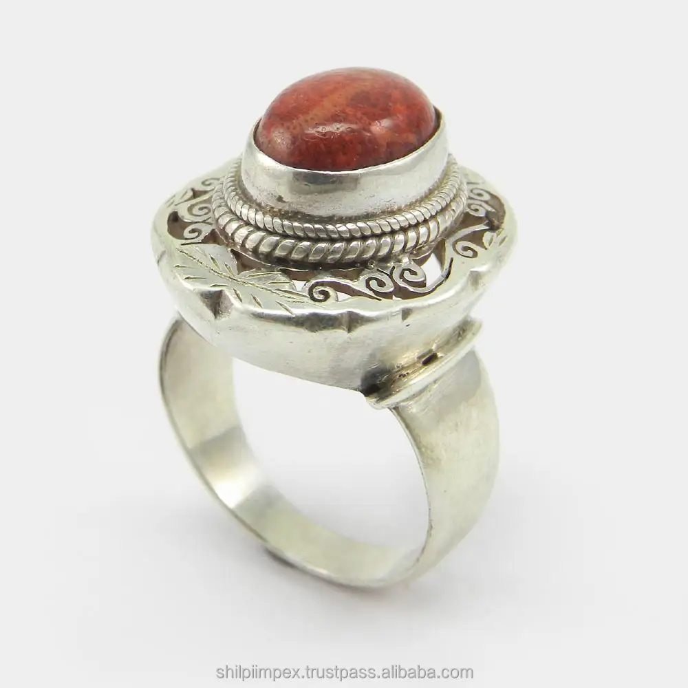 Spons Coral 925 Sterling Zilver Designer Handgemaakte Ring