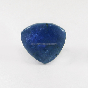 แทนซาไนต์สีน้ำเงินเข้มธรรมชาติทรงทริลเลียนคัต คาโบชอง 14.15 กะรัต 14x14 มม. พลอยหลวมสำหรับสร้อยคอเงิน IG3197 - Product Image 2