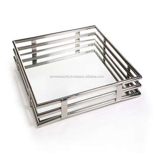 Elegant Stainless Steel <b>Round</b> Pipe <b>Tray</b> Mirror Finished for Stylish <b>Serving</b> and Modern Table Decor - Product Image 1